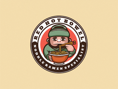 Ramen Logo Mascot brand branding business cartoon character design graphic design icon illustration logo logodesign logovintage mascot ramen retro vector
