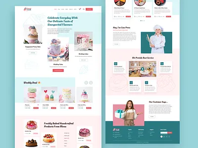 Cake shop cake confectionery dessert eat ecommerce fairy food magic sweet trand ui ux web