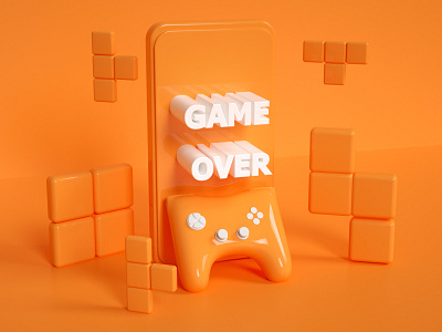 TETRIS 3D Illustration 3d cinema4d design game illustraion minimalistic modern tetris ui