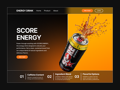 Score Energy Drink creative daily ui dailyui design design inspiration designer designinspiration desktop figma mobile ui ui design ux visual design