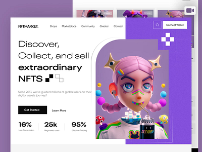 NFT marketplace website ui design binance blokchain crypto cryptocurrency design e commerce finance marketplace nft nft marketolace onlineshop ui ui design ux web design web3