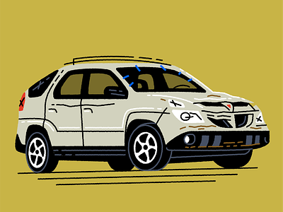 Daily Driver 010 — Breaking Bad 2003 Pontiac Aztek aztek breaking bad car famous car illustration jesse pinkman pontiac tv vector walter white whip