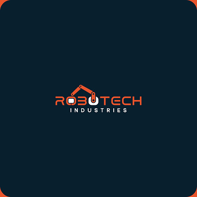 Robotech Industries: Minimal Logo with Robot Arm brand identity branding design design logo graphic design illustration logo logo design logo maker logo mark logos logotype minimal minimalist modern simple text timeless typography wordmark