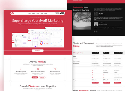 Email Flow Pro design landing page ui uiux ux website design