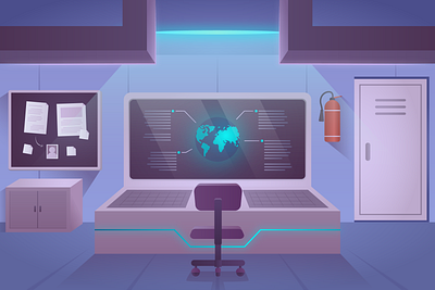 Gradient Laboratory Illustration background flat gradient headquarter illustration lab laboratory research science vector