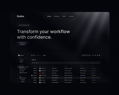 Radex - Task Management Website design figma ui visual web