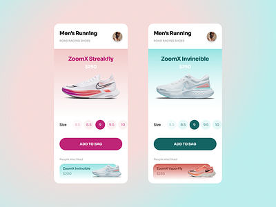 Nike Shoe E-Commerce app app design ecommerce ios mobile nike shoe ui