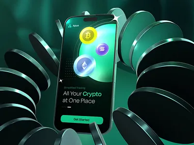 Crypto Wallet App 3d animation banking app banking interface binance app blockchain app crypto exchange app crypto investment app crypto wallet app finance app fintech app investment app money transfer motion graphics online banking online banking app payment app ui wallet wallet app