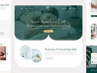 Spa Website - Balinese Spa & Wellness aminata bali booking branding emerald gold green indonesia landingpage minimalist modern newest serif simple spa ui uiux website wellness yazda