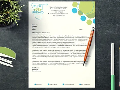 Reho Irrigation Supplies cc Letterhead letterhead