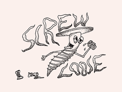 Screw Loose beer design dot art graphic design hand drawn hand lettering illustration line art loose screw sketch