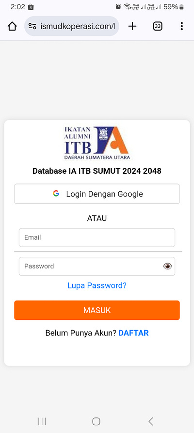 IA ITB Login Registration android design login registration ui web