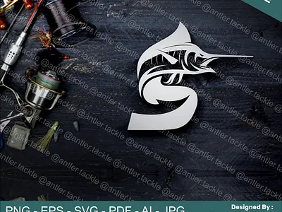 S Letter Marlin Hook Fishing Logo Exclusive License fishing logo hook logo marlin logo s letter logo