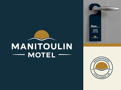 Manitoulin Motel accommodations adobe illustrator boutique branding canada casual concept contemporary creative logo designer great lakes hotel lakeside logo minimalist modern motel ontario peaceful sun