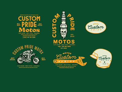 CUSTOM PRIDE MOTOS badged branding design graphic design illustration illustrator logo tshirt vector