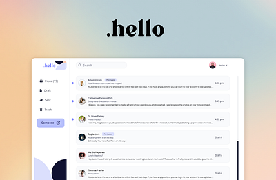 .hello Email App app design branding design email email client product design ui ux