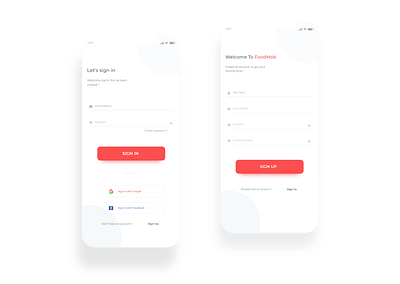 Food delivery sign In Up adobe illustrator adobe xd android app app design app screen apple app design delivery app delivery ui figma food delivery app graphic design iphone app mobile app mobile ui onboarding app sign in page sign up ui ui design user interface