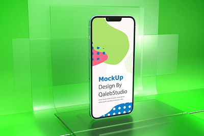 iPhone 13 on Glass Mockups abstract clean device display iphone iphone 13 laptop mac macbook mockup phone phone mockup presentation realistic simple smartphone theme ui ux website