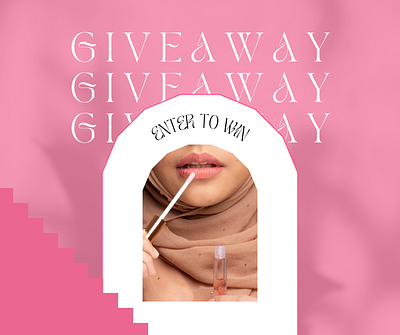 Pink Modern Beauty Giveaway Facebook Post, Instagram post. banner ads banner design instagram post poster design social media design