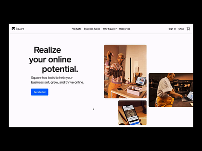 Square — Grow Online campaign — landing page scroll animation ecommerce landing page layout marketing campaign motion scroll scroll animation type animation typography web design