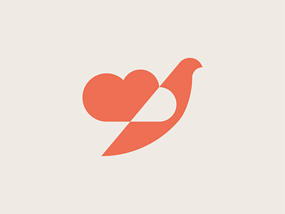 Dove + Cloud (Version 2) 2d branding brid cloud design digital dove flat graphic design it logo logotype marketing negative space pigeon simple storage symbol tech vector