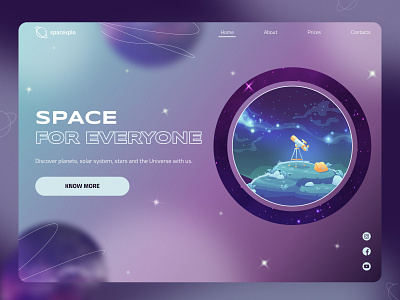 Space style design galaxy illustration landing landingpage planets space telescope ui universe ux web