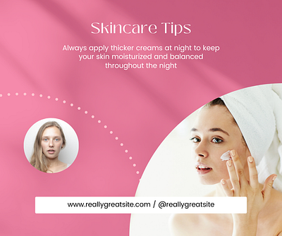 Pink Modern Beauty Skincare Tips Facebook Post Instagram. banner branding design facebook graphic design illustration illustrator instagram logo post poster social media ui ux vector