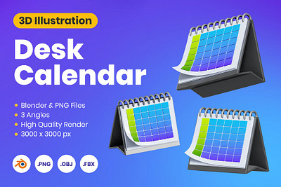 3D Desk Calendar 3d 3d animation 3d art 3d illustration app business calendar concept date design desk finance illustration logo office page startup ui web work