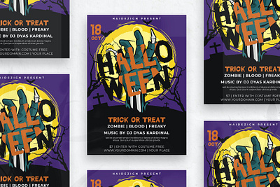 Halloween - Flyer business catalog clean design flyer flyer poster halloween halloween flyer poster horror illustration indesign magazine movie poster print printable scary template template flyer thriller