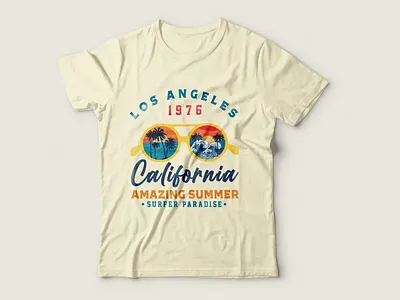 Los angeles california summer paradise t shirt design beach bulk t shirt design custom t shirts funny t shrit palm t shirts paradise t shirts plam summer summer paradise t shirt design web