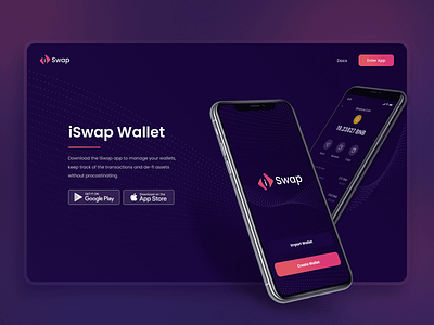 Crypto Wallet Landing Hero blockchain crypto crypto wallet hero hero section landing landing design ui uiux ux wallet web design website