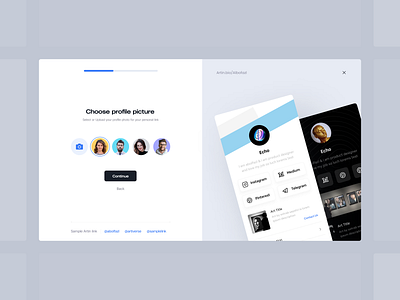 Vueli Link Project desktop illustration landing link profile stepper ui uidesign ux web