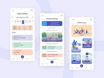 Calender App branding calender calender app calender mobile appp clean dezzlab ios minimal mobile mobile ui planning product design productivity scheduling task ui design