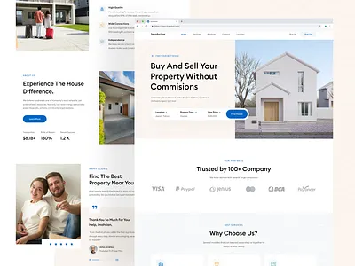 Real Estate Home Page 😑 app design dribbble figma graphic design homepage illustration landingpage minimalist nazmi javier realestate shot ui uidesign unspace userinterface uxdesign webdesign website