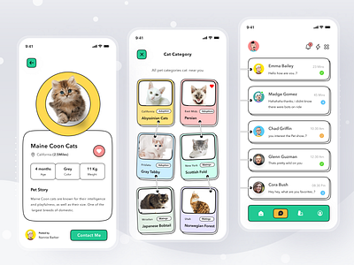 Pet Finder App app branding card clean design illustration ios login logo mobile profile ui