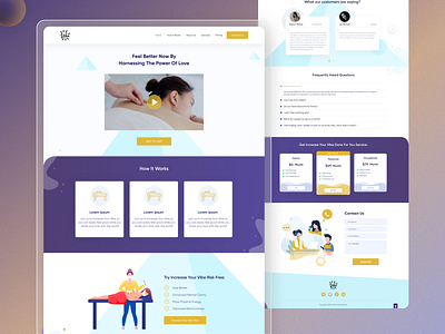 Vibe Landing page about us section agency landing page body care landing page creative design health care landing page hero section landing page modern design pricing section service section testimonial section uiuxdesign vibe landing page website