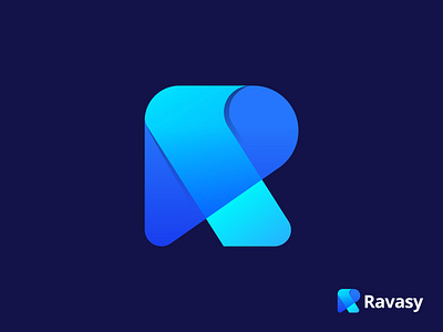 Ravasy - Logo Design abstract app branding data digital fintech futuristic gradient letter r lettering logo logo designer logotype monogram software tech technology vector icon mark symbol