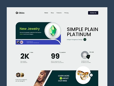 Jewelry landing page design diamond e commerce ecommerce jewelery jewellery jewellery shop landing page ring shop store web website