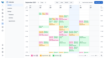 Weekly Calendar activity calendar create activity create event dashboard date date picker event indiana indianapolis innovatemap ui week view weekly calendar