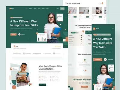 Educa - Elearning Landing Page course education elearning homepage landingpage learn learning pricingpage skills study studying ui website website design