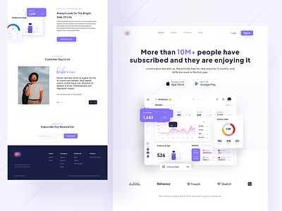 Landing page for CRM web app clean crm dashboard indonesian indonesiandesigner landing page sketch ui