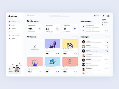 LMS Admin Dashboard admin panel app branding cpanel dashboard design graphic design illustration learning management system lms logo ui ux vector website