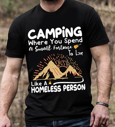 Camping T-shirt branding design fishing t shirt graphic design illustration logo t shirt t shirt mockup tee tee design typography