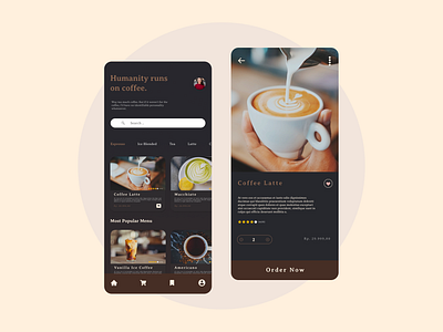 CoffeeShop UI Mobile app application mobile branding card mobile coffee coffee shop design mobile ui figma graphic design mobile coffee shop mobile design ui mobile ui design responsive mobile ui ux