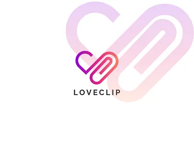 LOVECLIP LOGO app logo branding branding identity clever clip conceptual creative dating innovative logo love loveclip logo modern office paper vlip paperclip print ready social media unique web