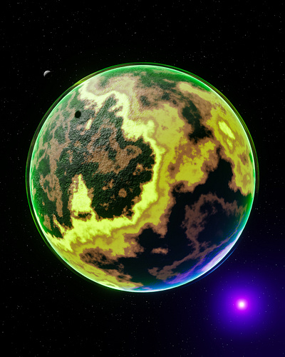 Radiated Planet - 3D Blender 3d 3dblender blender blender3d design graphic design planet radiation space