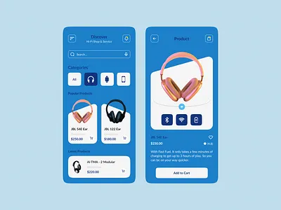 E-commerce App Design application clean colorful earbuds ecommerce ecommerce app explore figma headphone headphone store app headset ios layout microphone online shop product shop sounds store uiux