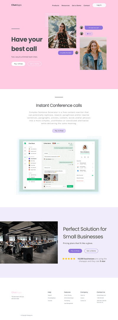 ChatApps Web Design ui ux web design