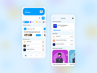 Online Learning adobe xd c android app design branding course design e learning e school figma graphic design ios mobile app deisgn with figma online class online learning sketch tuition tution ui ux visual design