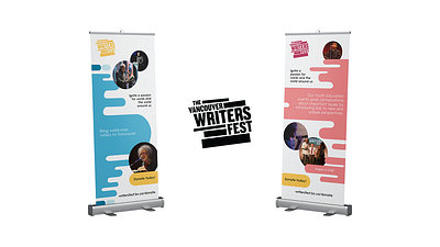 Vancouver Writers Fest Banner backdrop banner billboard ad branding design graphic design illustration pop up retractable roll up trade show tradeshow tri fold